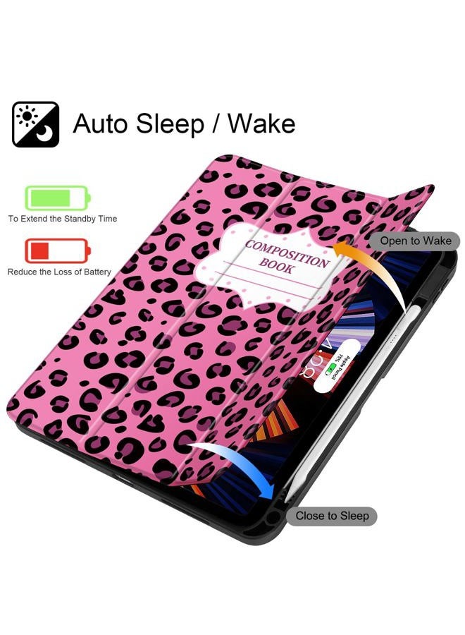 Mektron Case for 2025 iPad 11 inch (A16 Chip) 11th Gen Fit iPad 10th Gen10.9 inch 2022, Buit in Pencil Holder with Shockproof Cover Clear Shell + Trifold Stand + Auto Wake/Sleep, Composition Book-Bows - Image 3