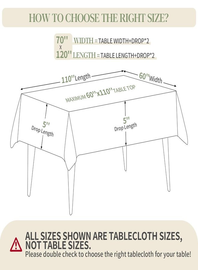 BYDOLL Table Cloth White 70x120 Inch Tablecloth for 8 Foot Rectangle Tables Outdoor Washable Wrinkle Free and Spillproof Polyester Tablecloth for Festival Camping Picnic Party Cover - Image 2