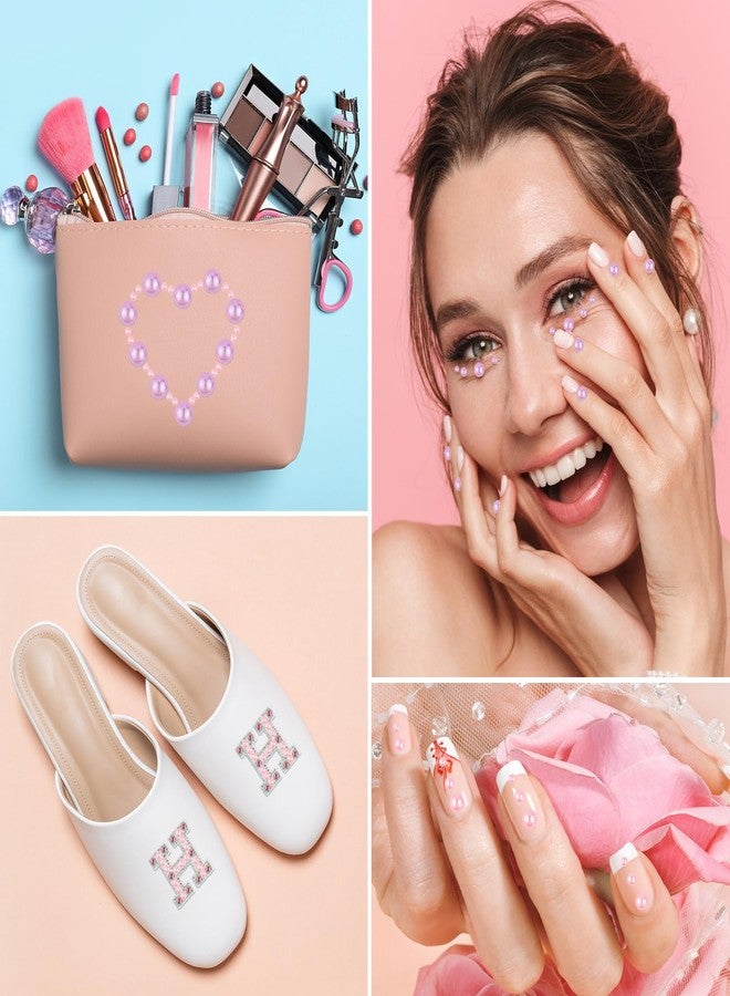 ASTARON 50g Mix Flatback Rhinestones Half Pearls for Crafts Mixed Size 3mm-10mm Flat Back Rhinestones for Crafts Flatback Pearls for Decorating Tumblers Mugs Nail Art Shoes (Purple Pink Series) - Image 5