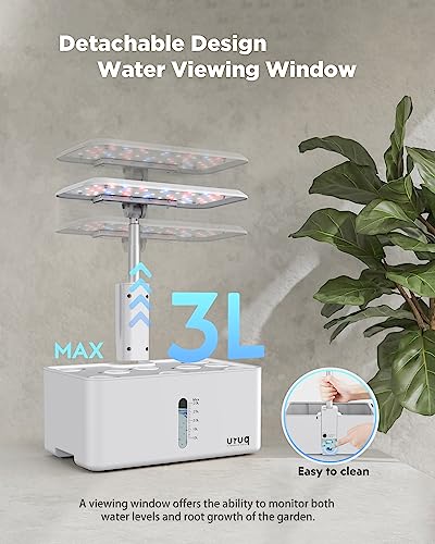 URUQ Hydroponics Growing System Indoor Garden: 8 Pods Herb Garden Kit Indoor with LED Grow Light Quiet Smart Water Pump Automatic Timer Healthy Fresh Herbs Vegetables - Hydroponic Planter for Home Kitchen - Image 5