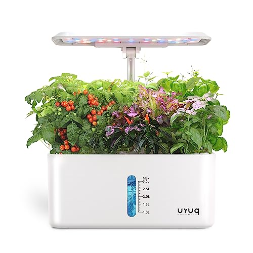 URUQ Hydroponics Growing System Indoor Garden: 8 Pods Herb Garden Kit Indoor with LED Grow Light Quiet Smart Water Pump Automatic Timer Healthy Fresh Herbs Vegetables - Hydroponic Planter for Home Kitchen - Image 1