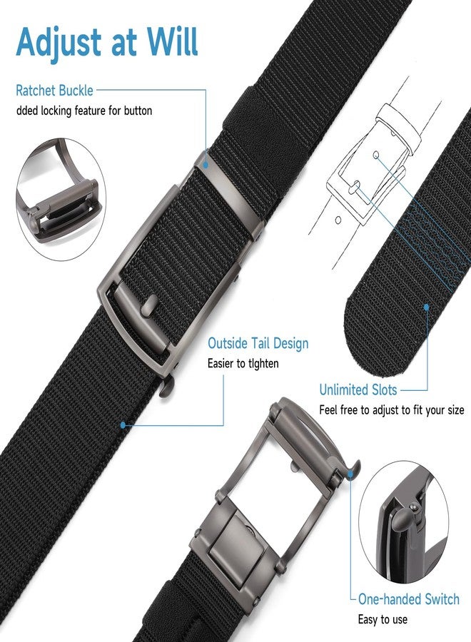 SENDEFN Nylon Ratchet Belts for Men, Golf Web Belt with Automatic Adjustable Buckle Casual Jeans - Image 4
