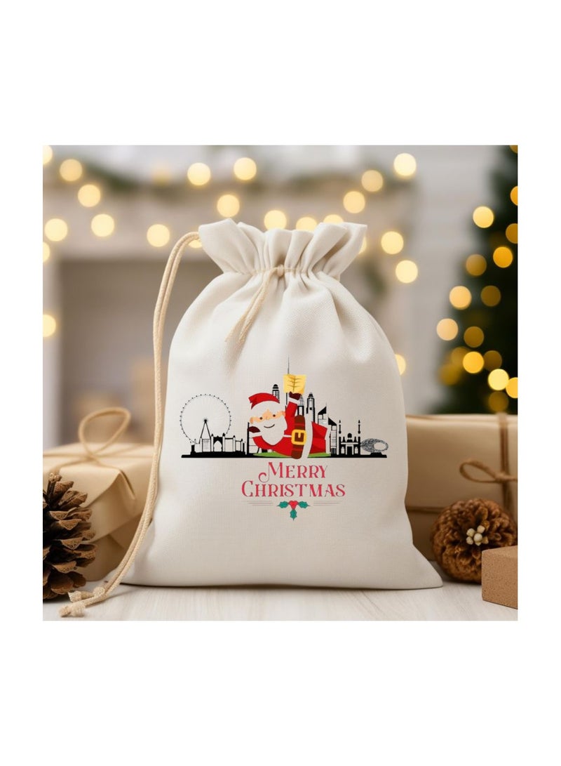 PRINTSHOP4ME Christmas Santa Drawstring Bags With Christmas Design-Durable Sports Backpack For Kids,Great For School And Everyday Use,Lightweight For Everyday Use - Image 2