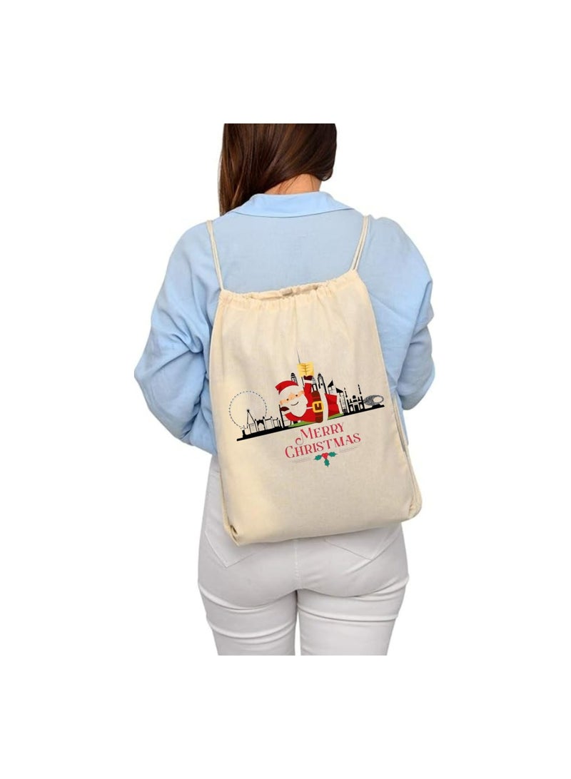 PRINTSHOP4ME Christmas Santa Drawstring Bags With Christmas Design-Durable Sports Backpack For Kids,Great For School And Everyday Use,Lightweight For Everyday Use - Image 5
