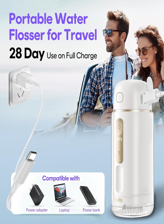 bixdo Water Flosser Travel Size - Portable Water Flosser Cordless for Teeth Gums Braces Cleaning, Oral Irrigator with 3 Modes, IPX7, Low Noise for Adult Kids, Mini Travel Essentials, A30 Pro Purple - Image 5