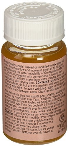 Grumbacher Linseed Oil Medium for MAX Water-Mixable Oil Paints, 2-1/2 Oz. Jar, #5922 - Image 2