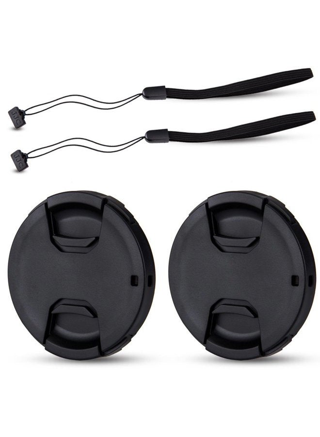 JJC 2-Pack 86mm Center Pinch Front Lens Cap Cover with Elastic Lens Cap Keeper for Camera Lenses with 86mm Filter Thread from Sigma Tamron Canon Nikon Sony and More - Image 1