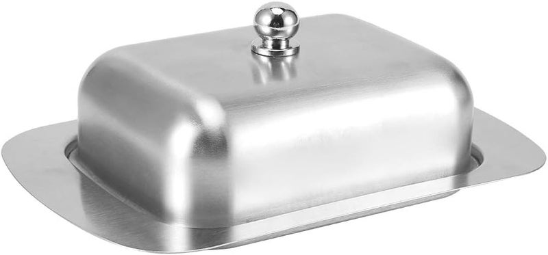 Stainless Steel Butter Dish with Lid and Handle, Double Insulated Butter Keeper for Refrigerator or Tabletop, Silver Kitchen Accessories for Cheese Bread Dessert - Image 2
