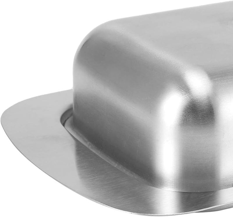 Stainless Steel Butter Dish with Lid and Handle, Double Insulated Butter Keeper for Refrigerator or Tabletop, Silver Kitchen Accessories for Cheese Bread Dessert - Image 4