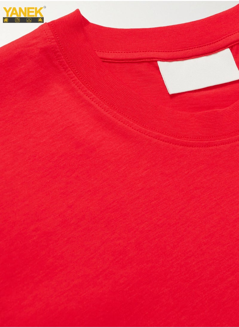 YANEK Plain Mens T Shirt Solid Color Half Sleeves Ultra Soft  - Image 4