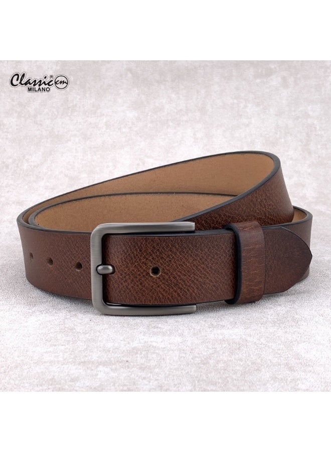 Classic Milano Genuine Leather Belt for Men - Semi-Casual & Party Wear Belt for Jeans, Casual Outfits, and Gifts - Black, Brown & Tan Men’s Belt - Image 1
