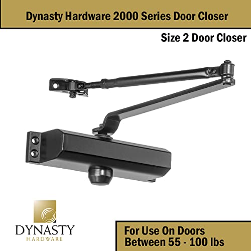 Dynasty Hardware Door Closer, Commercial Hydraulic Closer, Self-Closing, Spring Size 2, ADA Compliant, Surface Mount, Sprayed Duronotic Bronze, Series 2000 - Image 2