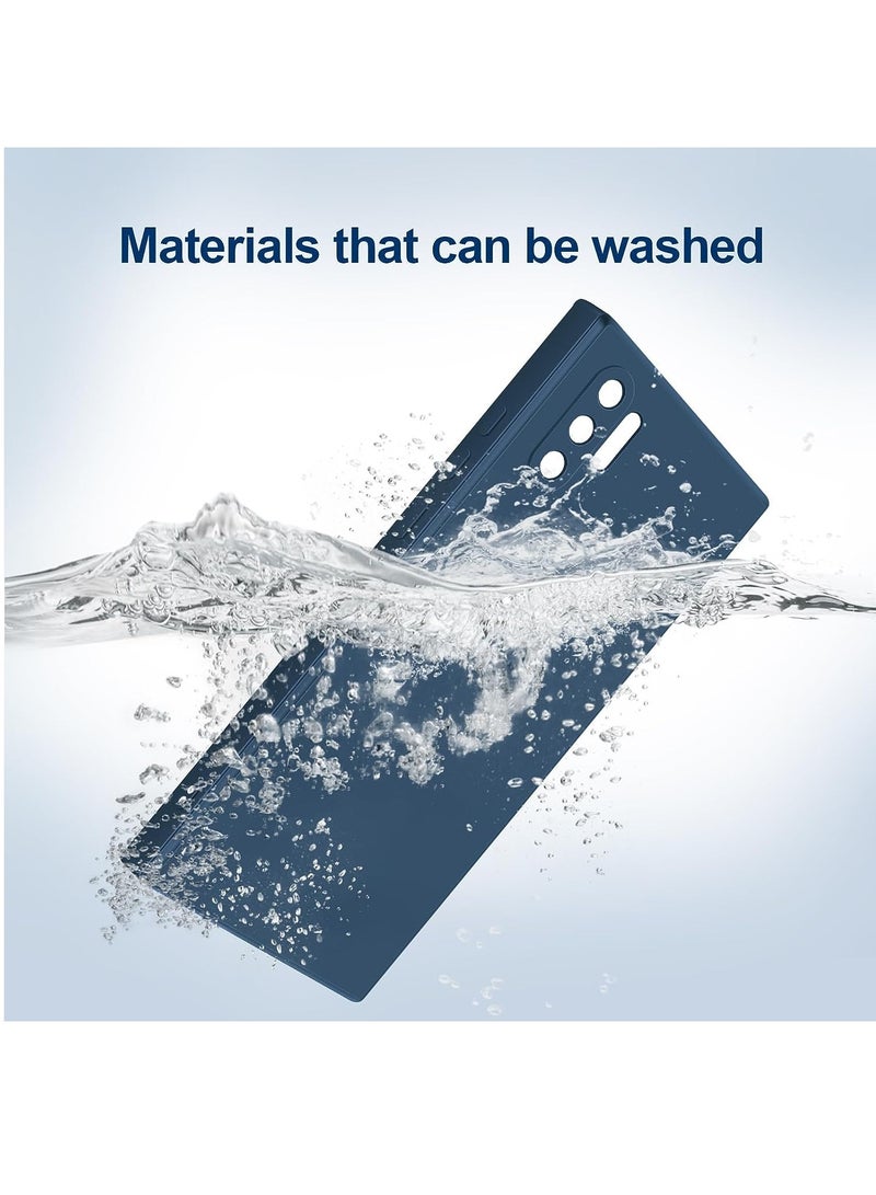 DUSALA Silicone Case Compatible with Samsung Galaxy Note 10 Plus Full Body Silky Soft Touch Phone Case with Camera Protection Shockproof Cover with Microfiber Lining(Blue) - Image 5