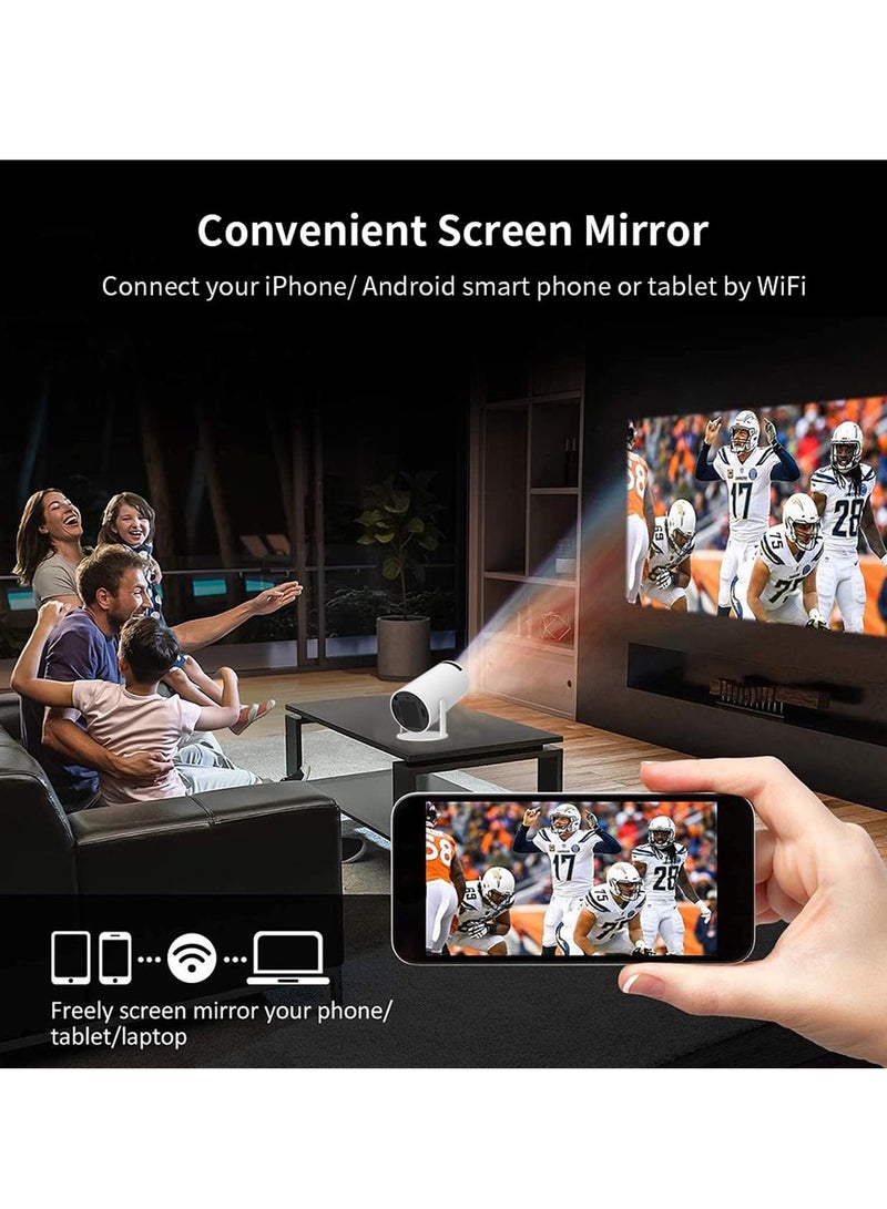 ELTRAZONE Mini Portable Automatic Keystone Correction Mini Portable Projector, Intelligent 4K 200 ANSI Projector with Dual WiFi 2.4G/5G, 180 Degree Rotation, Round Design (Without Built-in Android)  - Image 4