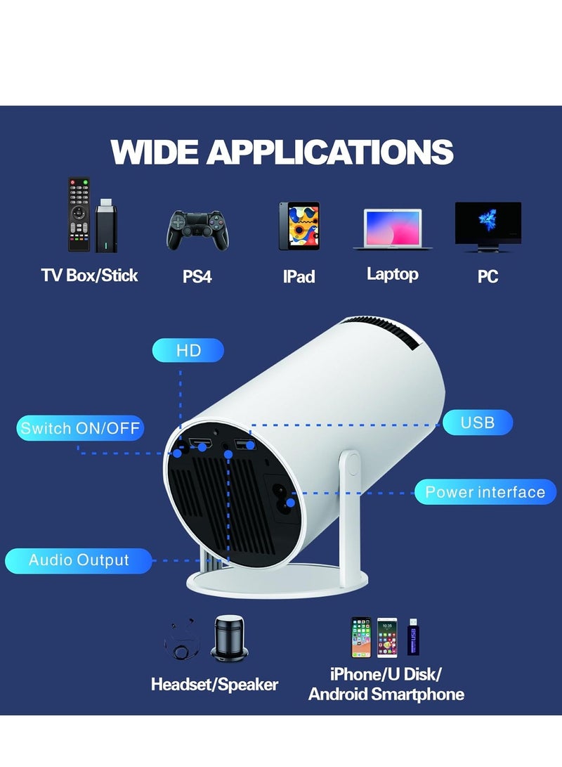 ELTRAZONE Mini Portable Automatic Keystone Correction Mini Portable Projector, Intelligent 4K 200 ANSI Projector with Dual WiFi 2.4G/5G, 180 Degree Rotation, Round Design (Without Built-in Android)  - Image 5