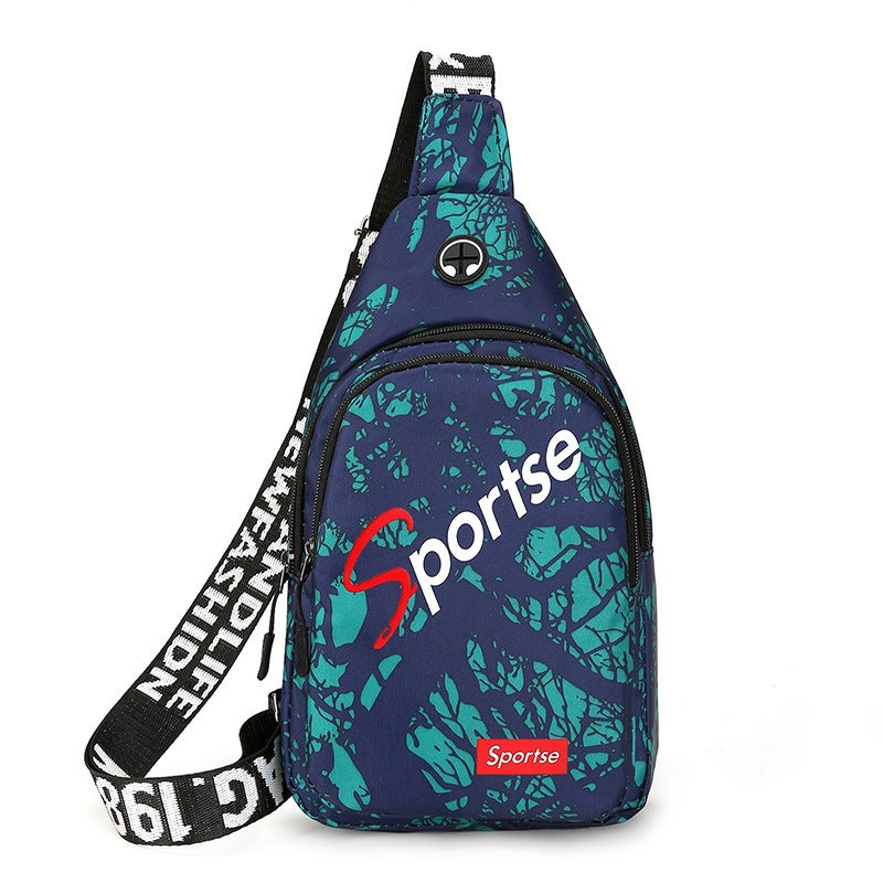 New Mens Casual Oxford Crossbody Chest Bag for Sport Black