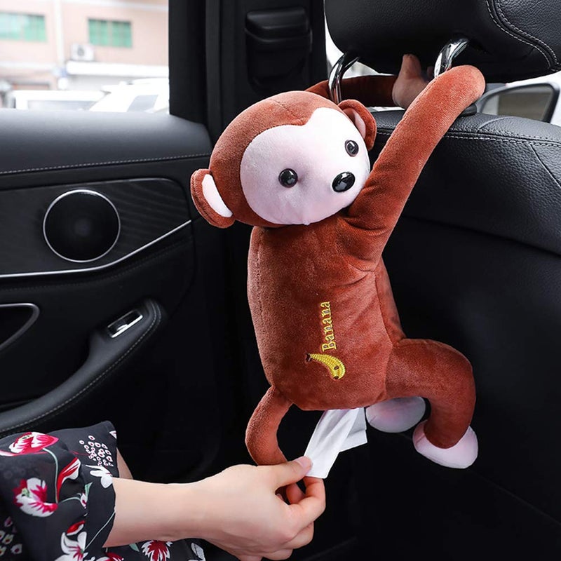 DAMEING Creative Monkey Tissue Box Cartoon Tissue Cover Paper Holder Napkin Box Paper Storage for Car Home Bathroom - Image 1