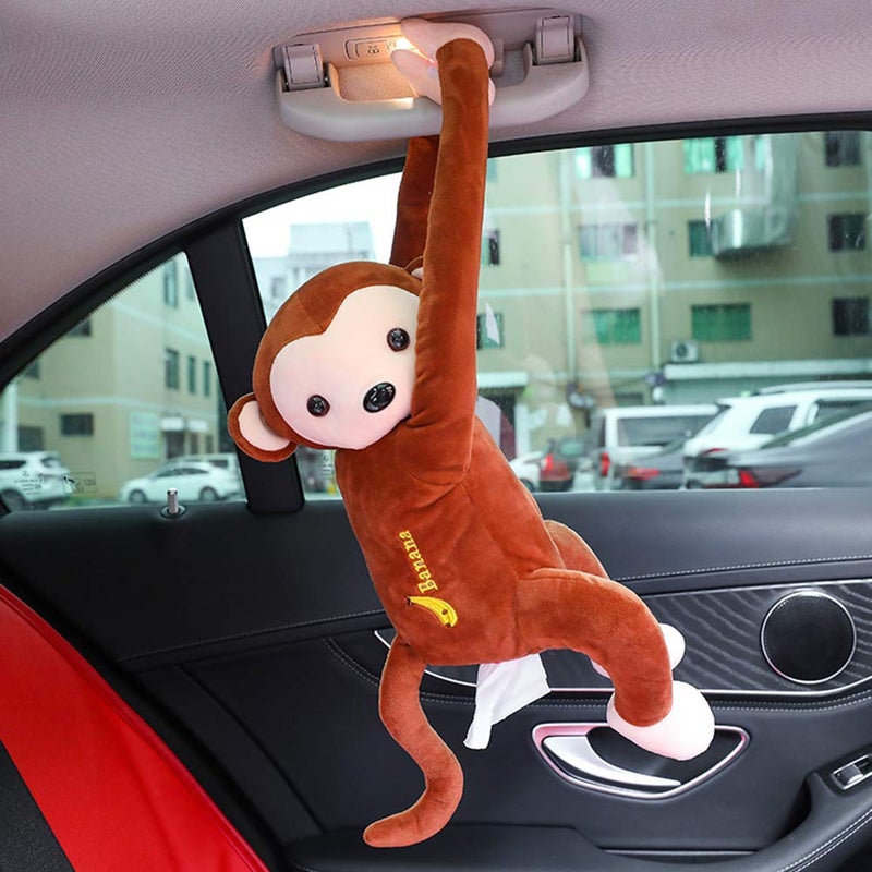 DAMEING Creative Monkey Tissue Box Cartoon Tissue Cover Paper Holder Napkin Box Paper Storage for Car Home Bathroom - Image 3