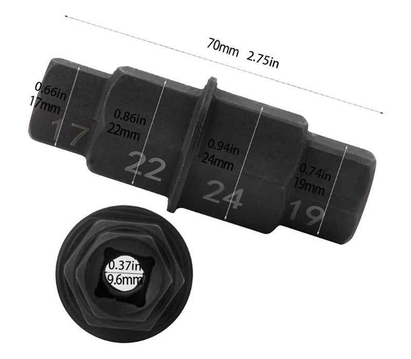 P1TOOLS P1 Tools Motorcycles Hex Axle Tool 17mm 19mm 22mm 24mm Hex Allen Axle Spindle Tool Driver Spindle Socket Adapter - Image 3