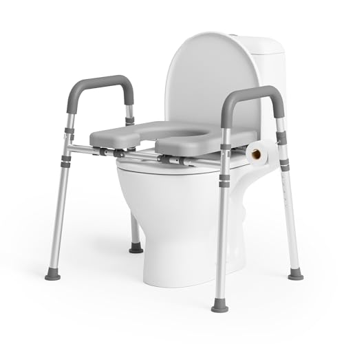 Loyoda Toilet Seat Riser with Handles,Raised Toilet Seat for Seniors with Adjustable Height & Width, 400 lb Capacity Handicap Elevated Toilet Seat for Elderly, Pregnant, Fit Any Toilet - Image 1
