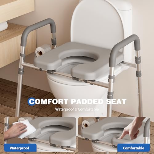 Loyoda Toilet Seat Riser with Handles,Raised Toilet Seat for Seniors with Adjustable Height & Width, 400 lb Capacity Handicap Elevated Toilet Seat for Elderly, Pregnant, Fit Any Toilet - Image 4