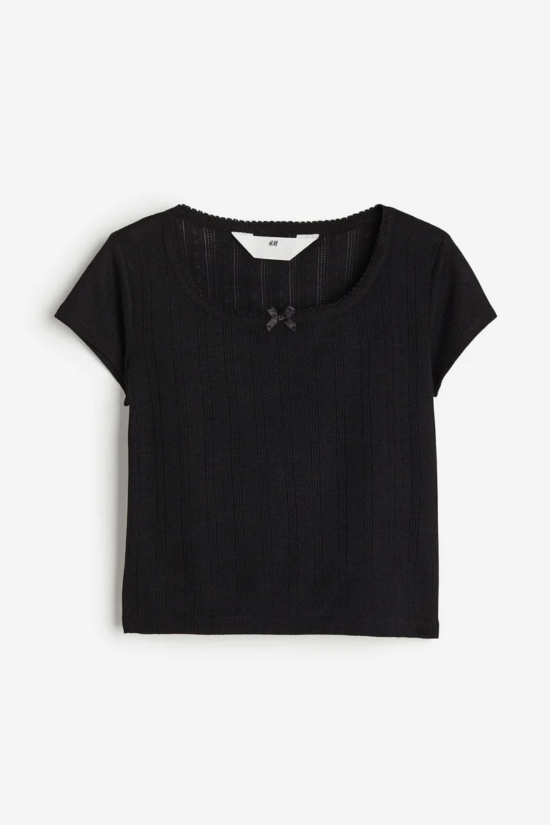 H&M Pointelle jersey top