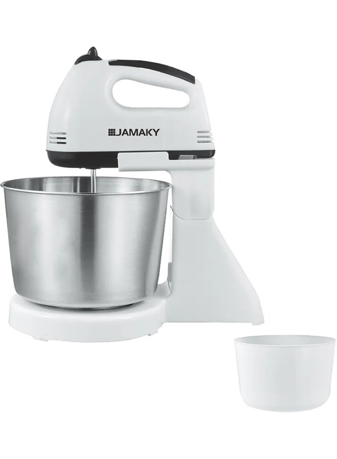 JAMAKY Jamaky Hand Mixer, 250 Watt, 2 Liter Capacity, White, Model JMK6015 - Image 1