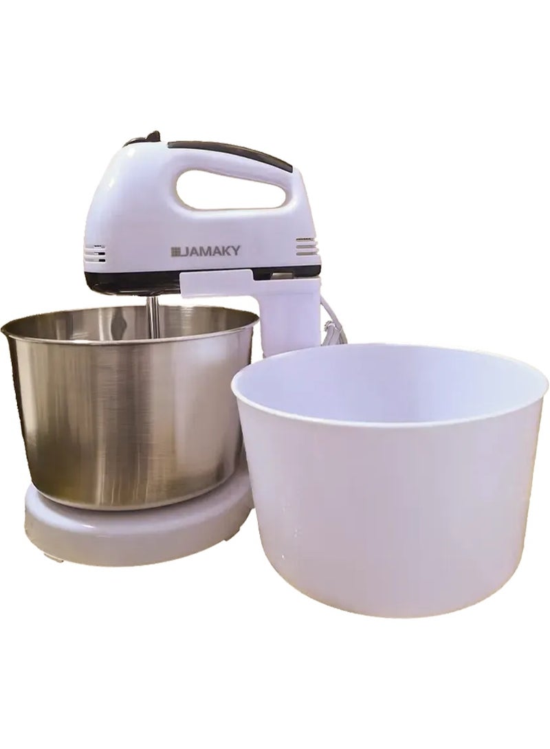 JAMAKY Jamaky Hand Mixer, 250 Watt, 2 Liter Capacity, White, Model JMK6015 - Image 3