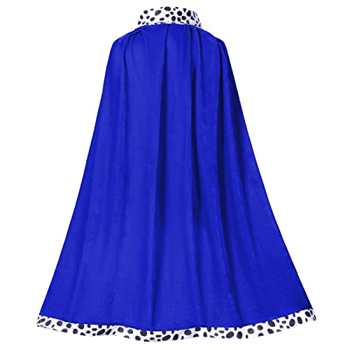 TOGROP King Costume for Kids Robe Crown Scepter Set Boys Royal Prince Cape Dress Up Cosplay Blue - Image 4