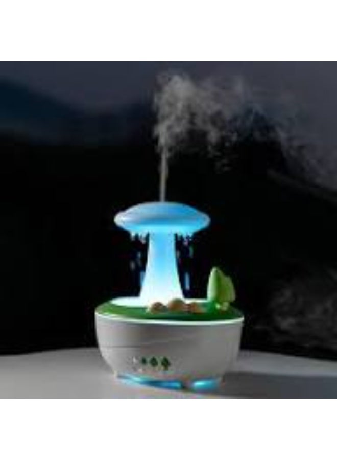 دريمزون مرطب هواء على شكل قطرة مطر فطرية سعة 280 مل، موزع زيوت عطرية على شكل سحابة مطرية مع إضاءة ليلية بسبعة ألوان، مرطب هواء بالموجات فوق الصوتية برذاذ بارد مناسب للمكاتب، غرف النوم، غرف المعيشة، ديكور المنزل - Image 3