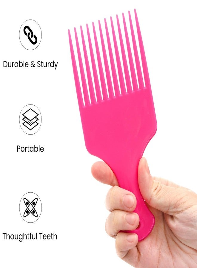 Nagpew 60 Pieces Hair Picks, 6.5 Inch Plastic Afro Curly Comb Bulk for Men Women, Lift Detangling Wide Tooth Barber Combs for Salon, Long, Thick, Natural Black Hair, Afro Twist Parting - Image 3