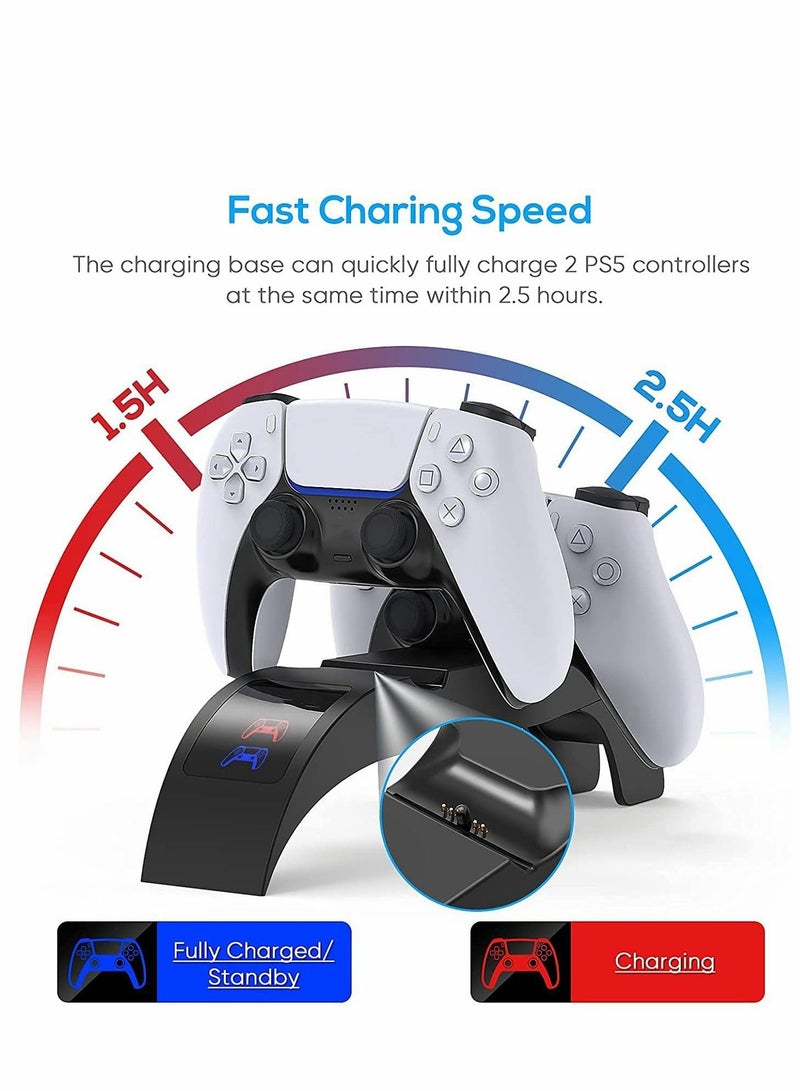 Captaintech PS5 Charging Station for Sony Playstation 5 Dualsense Controllers,  Add to Top Upgraded Dual Purpose Controller Charger Dock Accessories with 2.5H Fast - Image 3