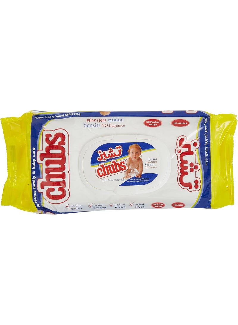 Chubs Baby Wipes Flow Pack 40`S Sensitive, Piece of 40 - Image 1