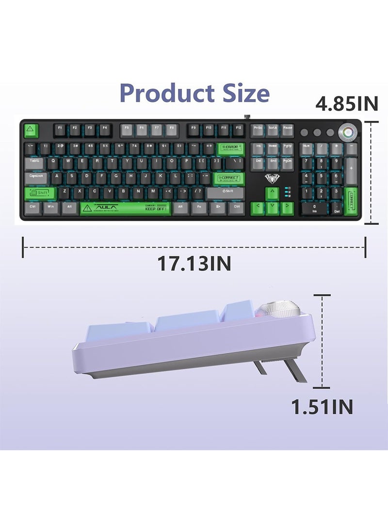 Mechanical Gaming Keyboard NKRO with Wrist Rest RGB Backlit Volume/Lighting Control Knob Fully Programmable 108-Keys Anti-Ghosting Wired Computer Keyboards for Office/Games, Brown Switch - pzsku/ZFB2A9EF4B1B1F6EEFE02Z/45/_/1716285471/67a084ab-cbbe-4a2c-ad72-d2814c1d30c0