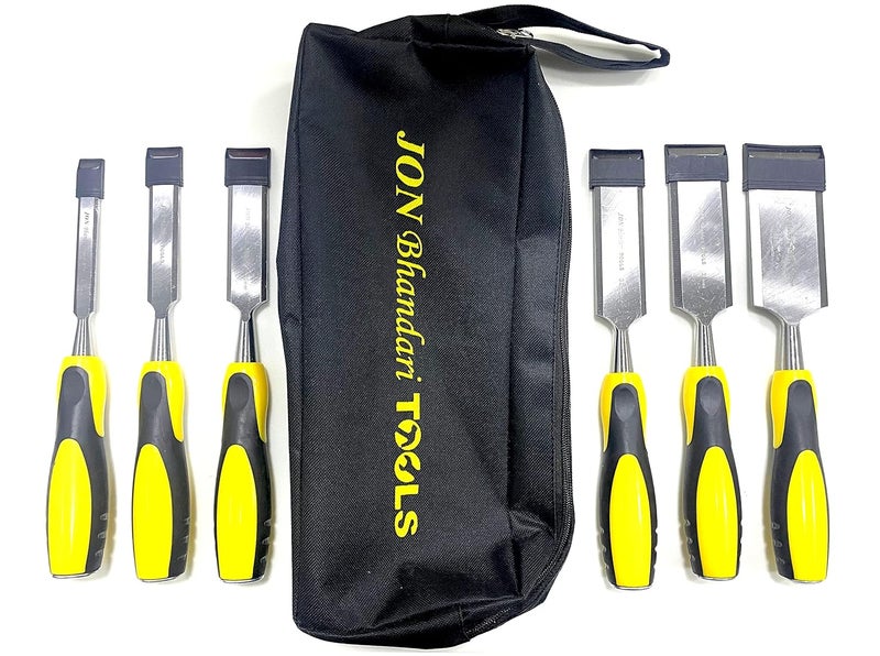 Jon Bhandari Tools Jon Bhandari Tools Combo of 6 Premium Wood Chisel 13mm 12 19mm 34 25mm 1 32mm 114 38mm 112 50mm 2 with bag for woodworking and carving 