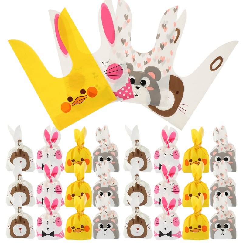 200pcs Adorable Cartoon Animal Pattern Candy Bag Multi-purpose Box Wrapping Bag Ear Design Bag - Image 1