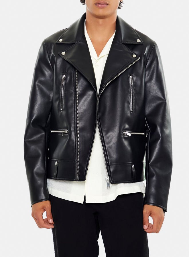 FOREVER 21 جاكيت موتو من الجلد الصناعي - Image 1