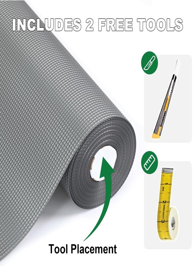 Kimhan Upgrade 100% EVA Shelf Liner for Kitchen Cabinet 12" x 240" Refrigerator Liners Drawer Liners Non Adhesive Non Slip Mats Waterproof Plastic Paper, Dresser Pantry Bathroom Protector, Silver Gray - Image 4