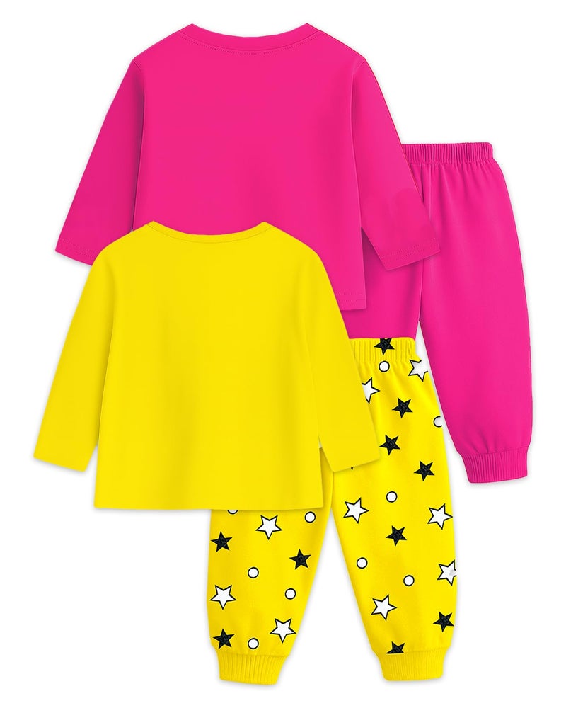 Kuchipoo Girl Regular Fit Cotton T-Shirts and Pyjamas Set (KUC-PSUT-160, 5-6 Years, Multi-Colored) - Image 2