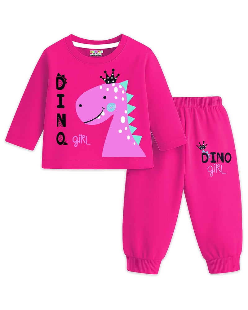 Kuchipoo Girl Regular Fit Cotton T-Shirts and Pyjamas Set (KUC-PSUT-160, 5-6 Years, Multi-Colored) - Image 4