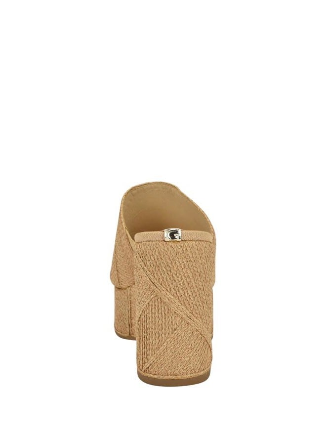 GUESS Women's Evenz Wedge Sandal, Light Natural 110, 42 EU - Image 4