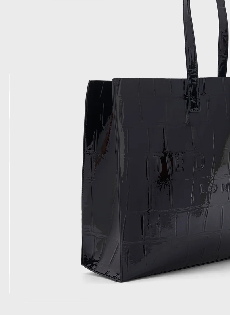 Ted Baker Allicon Mock Croc Icon Tote Bag Jet