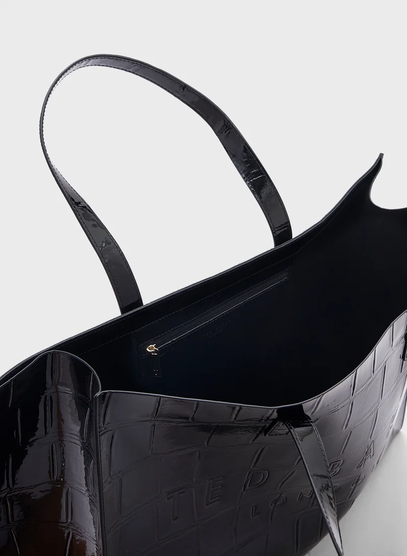 Ted Baker Allicon Mock Croc Icon Tote Bag Jet