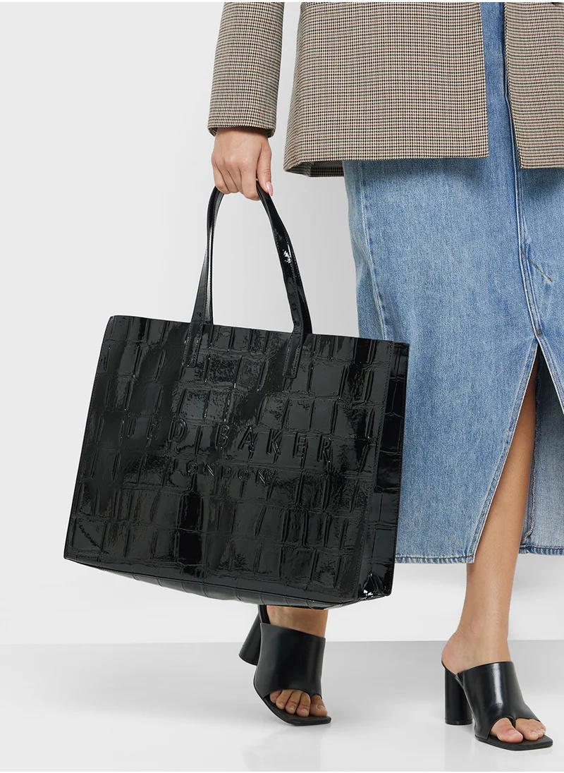 Ted Baker Allicon Mock Croc Icon Tote Bag Jet