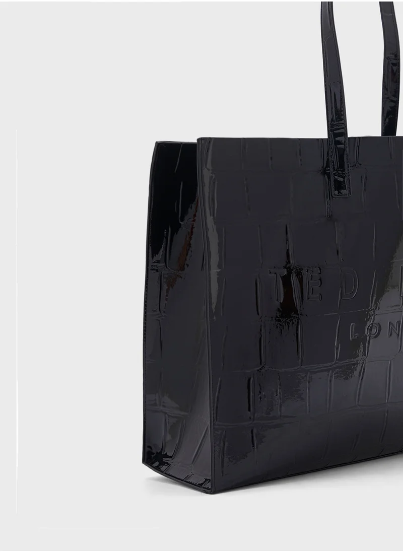 Ted Baker Allicon Mock Croc Icon Tote Bag Jet