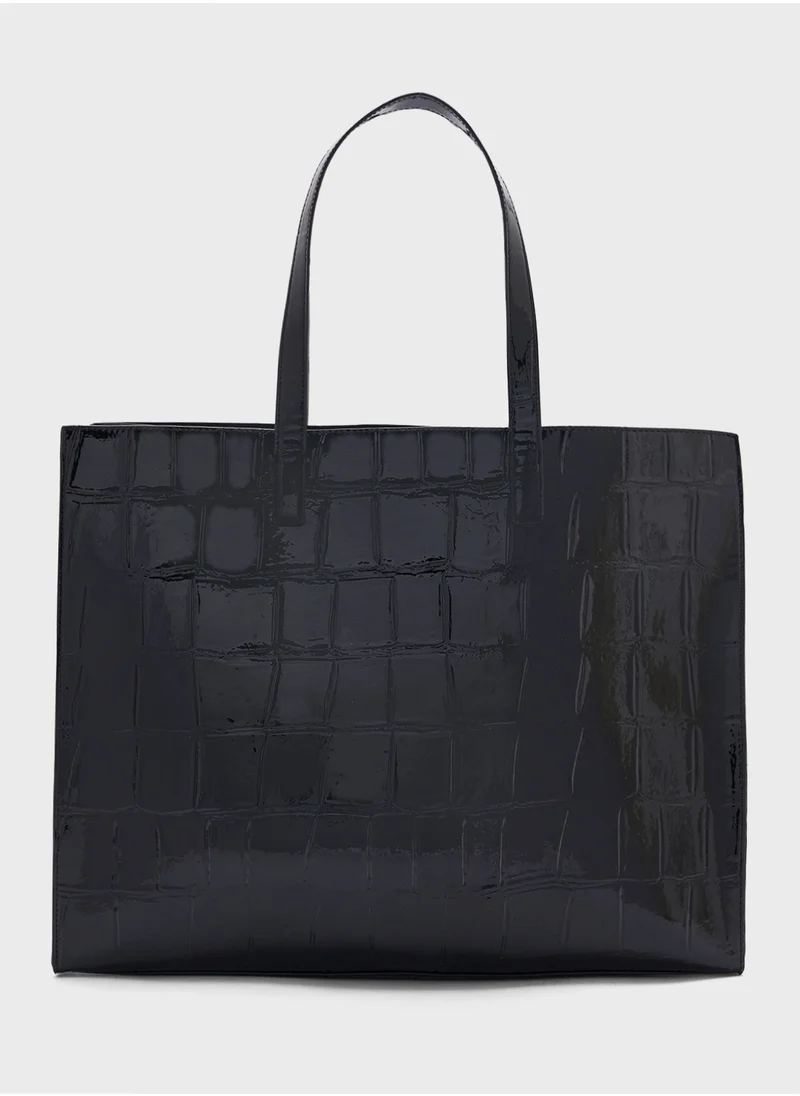 Ted Baker Allicon Mock Croc Icon Tote Bag Jet