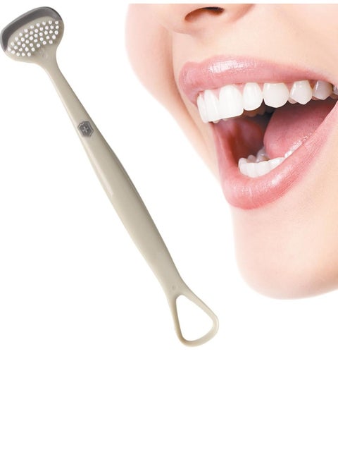 double-headed tongue scraper, hard tongue scraper for adults, reduce bad breath tongue cleaner, suitable for adults and children's tongue cleaner (grey)