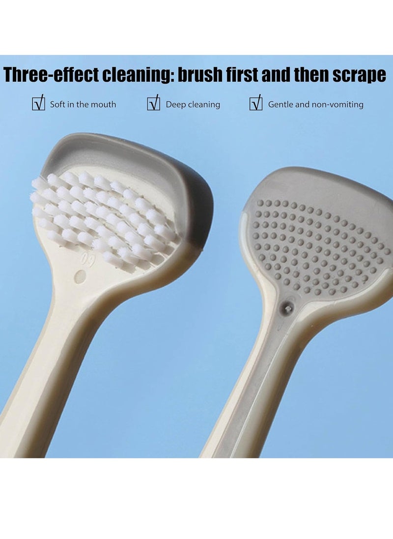 Generic - double-headed tongue scraper, hard tongue scraper for adults, reduce bad breath tongue cleaner, suitable for adults and children's tongue cleaner (grey) - Image 1