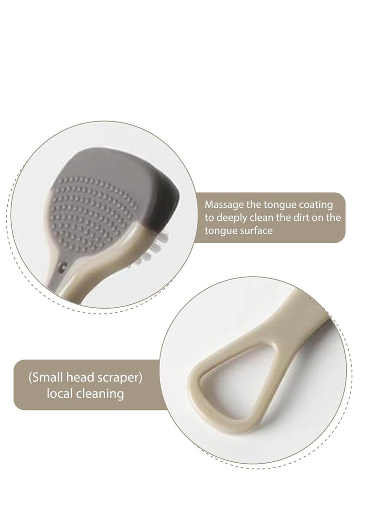 Generic - double-headed tongue scraper, hard tongue scraper for adults, reduce bad breath tongue cleaner, suitable for adults and children's tongue cleaner (grey) - Image 1