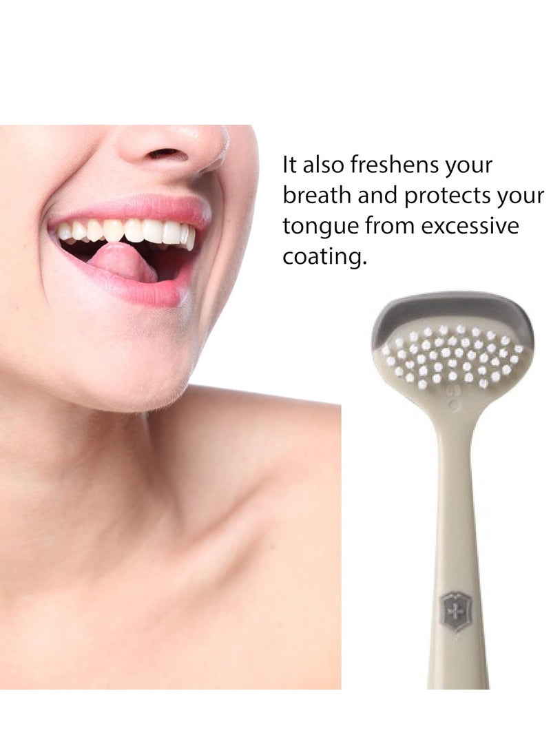 Generic - double-headed tongue scraper, hard tongue scraper for adults, reduce bad breath tongue cleaner, suitable for adults and children's tongue cleaner (grey) - Image 1